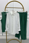 Sare Fashion Stone Detailed Three Piece Set Green