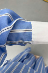 Sare Fashion Stone Embroidered Striped Skirt Suit Blue