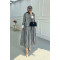 Sare Fashion Stone Embroidered Striped Skirt Suit Black