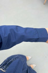 Sare Fashion Stone Embroidered Dress Navy Blue