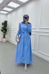 Sare Fashion Stone Embroidered Dress Blue