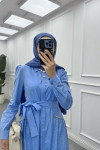 Sare Fashion Stone Embroidered Dress Blue