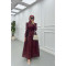 Sare Fashion Stone Embroidered Dress Plum