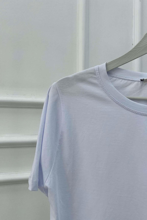Sare Fashion Stone Bow Detailed T-shirt White