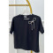 Sare Fashion Stone Bow Detailed T-shirt Black