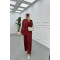 Sare Fashion Stone Shirt Set Claret Red