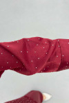 Sare Fashion Stone Shirt Set Claret Red