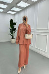 Sare Fashion Stoned Shirt Set Dusty Rose