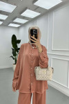 Sare Fashion Stoned Shirt Set Dusty Rose