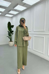 Sare Fashion Stone Shirt Set Khaki