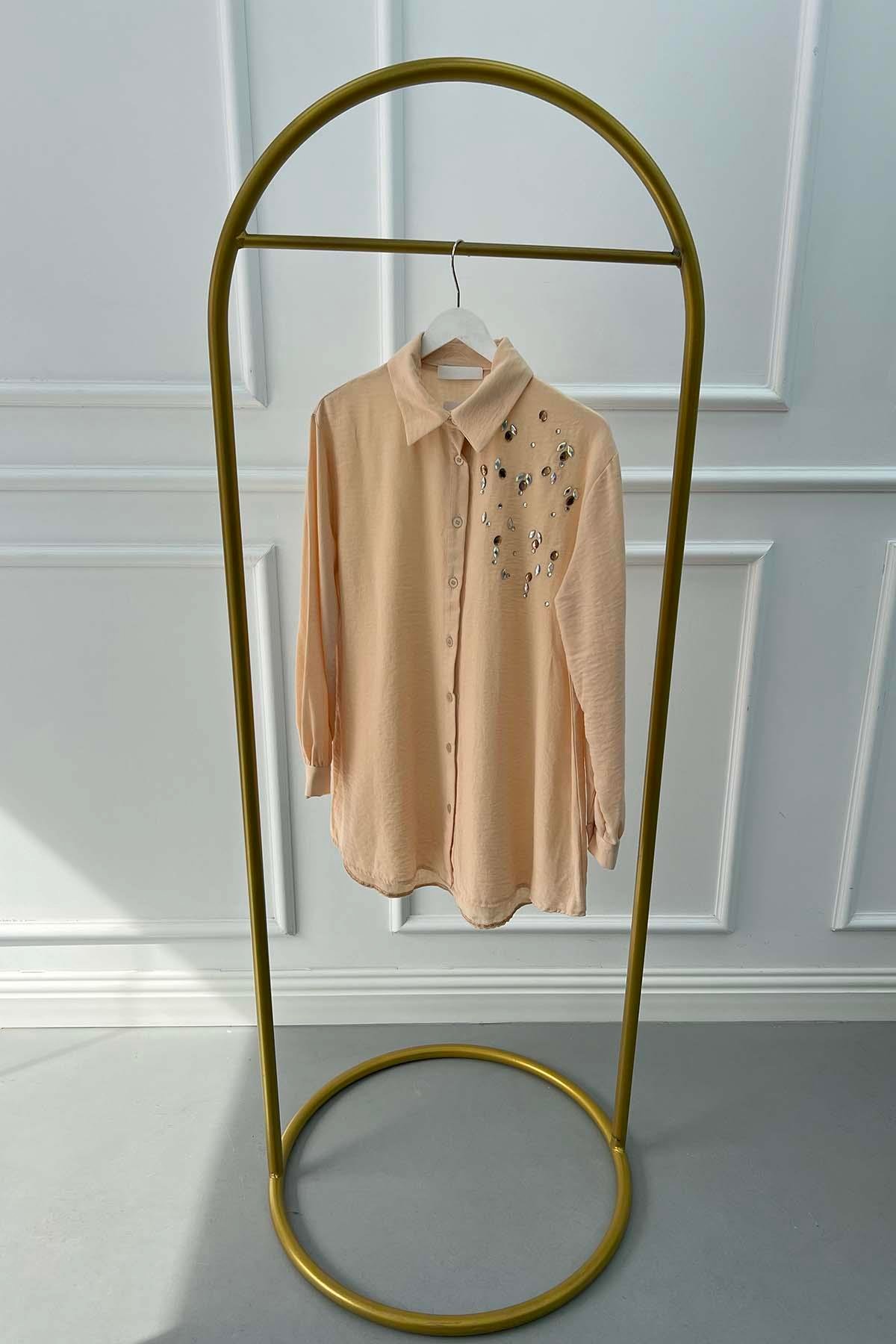Stoned Linen Shirt Beige