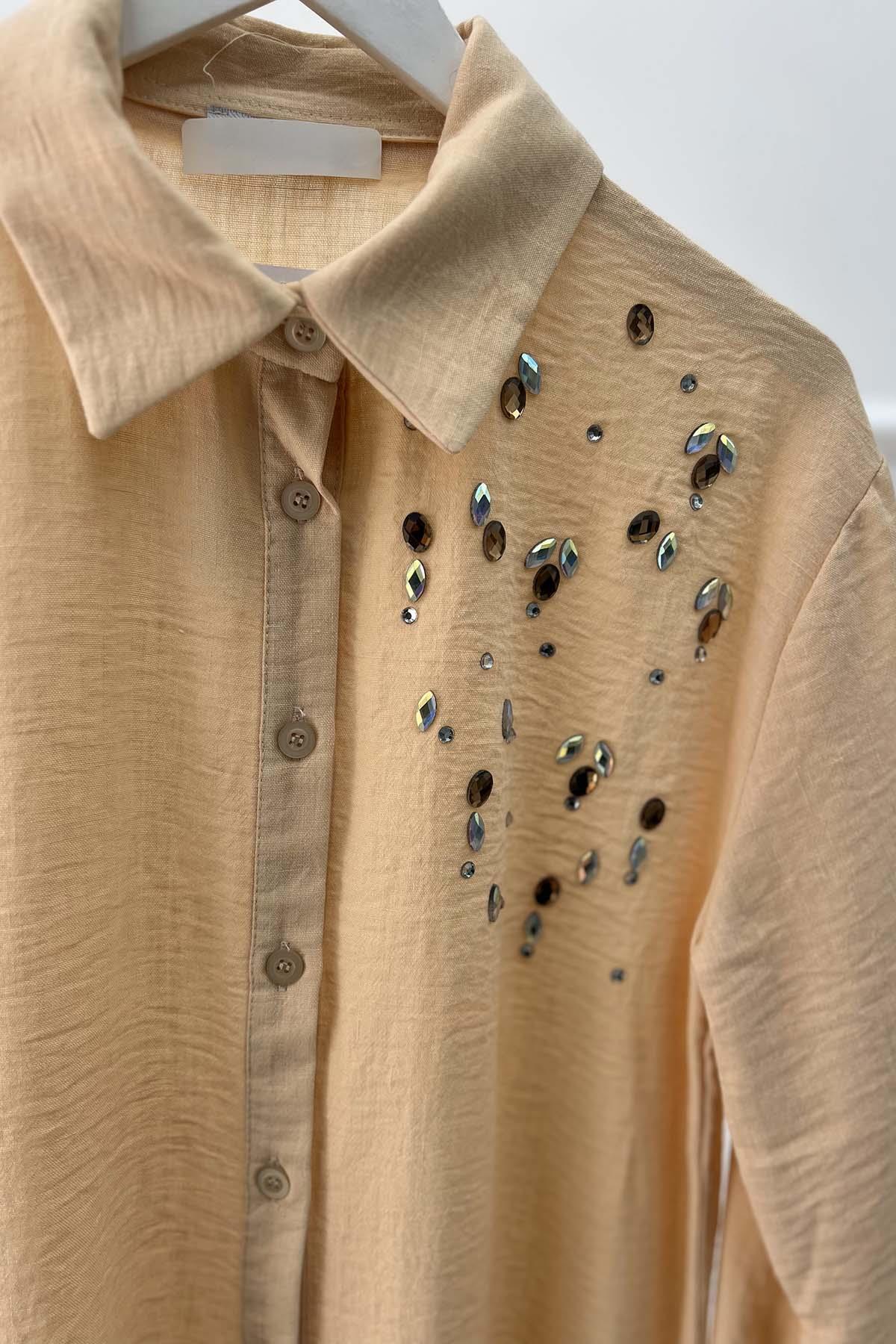 Stoned Linen Shirt Beige