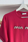 Sare Fashion Stoned Min T-shirt Claret Red