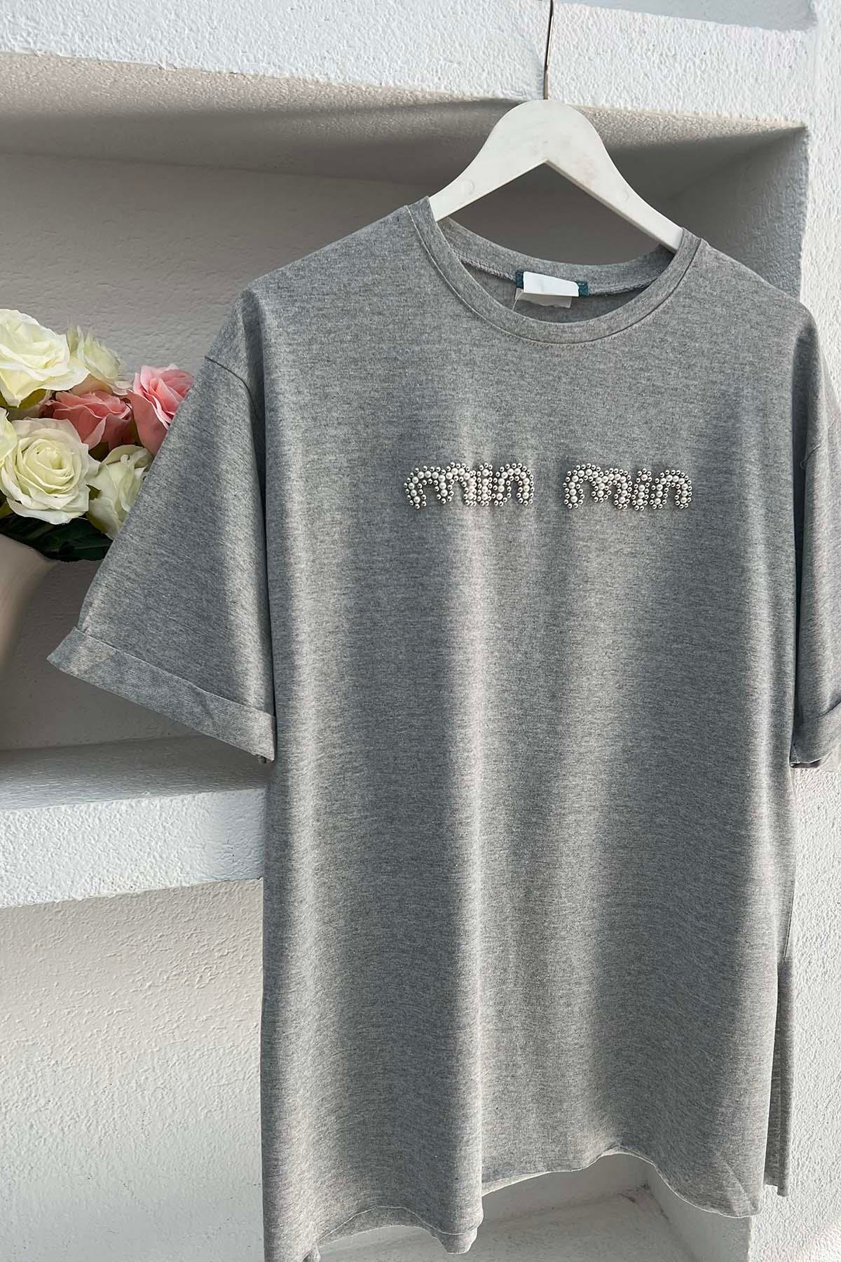 Sare Fashion Stoned Min T-shirt Gray