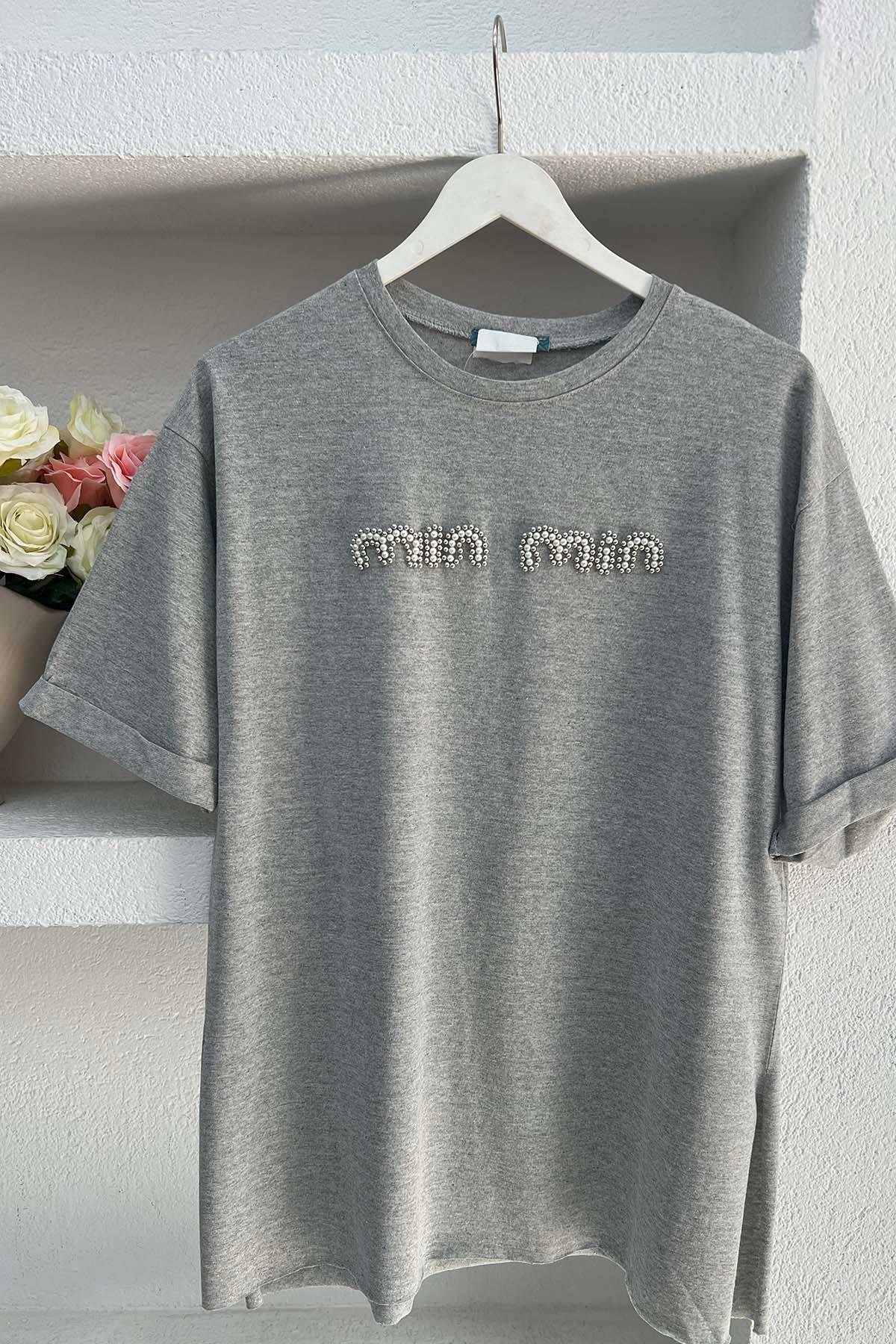 Sare Fashion Stoned Min T-shirt Gray