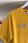 Sare Fashion Stone Mın Tshirt Mustard