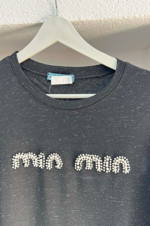 Sare Fashion Stoned Min T-shirt Black