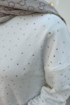 Sare Fashion Stoned Oysh Sweat Suit White