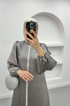 Stone Satin Dress Gray