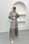 Stone Satin Dress Gray