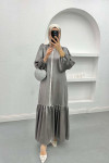 Stone Satin Dress Gray