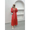 Stone Satin Dress Coral