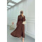 Sare Fashion Stone Satin Skirt Set Brown