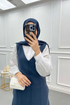Tencel Gilet Dark Navy Blue