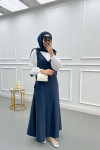 Tencel Gilet Dark Navy Blue