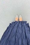 Sare Fashion Tencel Crinkle Skirt Navy Blue
