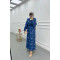 Sare Fashion Texture Pattern Denim Dress Blue