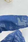 Sare Fashion Texture Pattern Denim Dress Blue