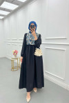 Sare Fashion Tulle Floral Dress Black