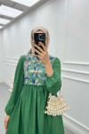 Sare Fashion Tulle Floral Dress Green
