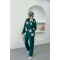 Sare Fashion Tulle Floral Pearl Detailed Two Piece Set Green