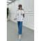 Sare Fashion Tulle Floral Pearl Shirt White