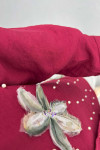 Sare Fashion Tulle Floral Pearl Shirt Claret Red