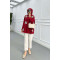 Sare Fashion Tulle Floral Pearl Shirt Claret Red
