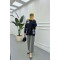 Sare Fashion Tulle Floral Linen Shirt Black