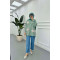 Sare Fashion Tulle Floral Linen Shirt Green