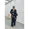 Sare Fashion Tulle Floral Kimono Three Piece Set Black
