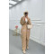 Sare Fashion Tulle Floral Kimono Three Piece Set Milk Coffee