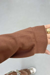 Sare Fashion Tulle Floral Stone Cardigan Brown