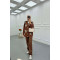 Sare Fashion Tulle Floral Stone Cardigan Brown