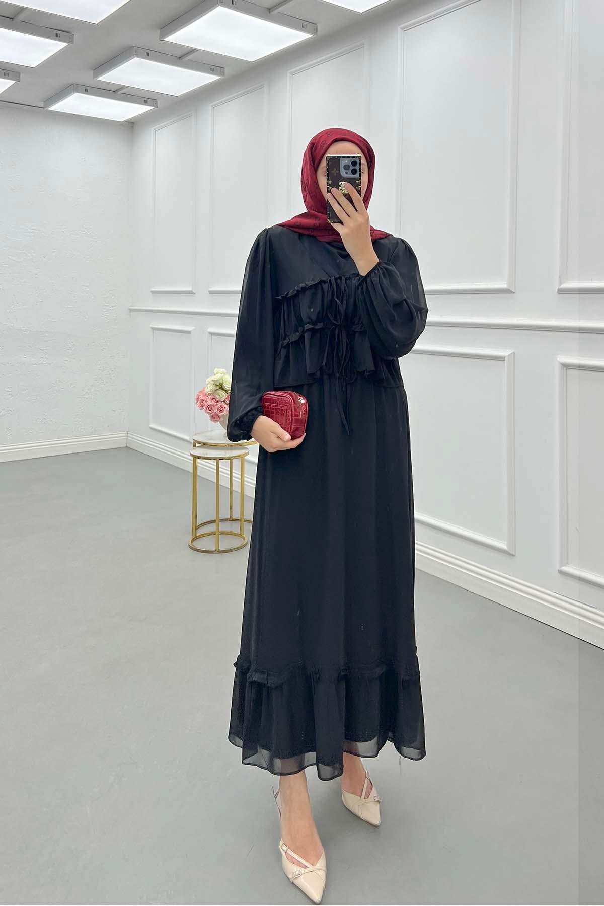 Sare Fashion Tulle Three-Piece Skirt Lined Suit Black