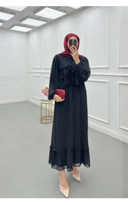 Sare Fashion Tulle Three-Piece Skirt Lined Suit Black