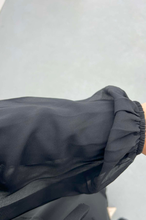 Sare Fashion Tulle Three-Piece Skirt Lined Suit Black