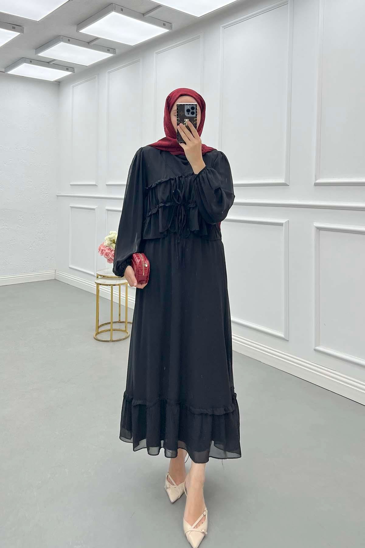 Sare Fashion Tulle Three-Piece Skirt Lined Suit Black