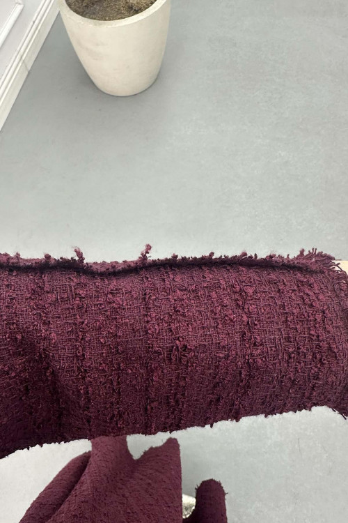 Sare Fashion Tweed Jacket Suit Burgundy