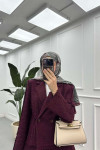 Sare Fashion Tweed Jacket Suit Burgundy